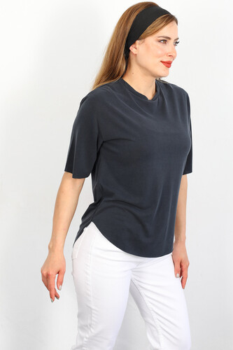 Basic Cupra İndigo Kadın T-shirt - Thumbnail